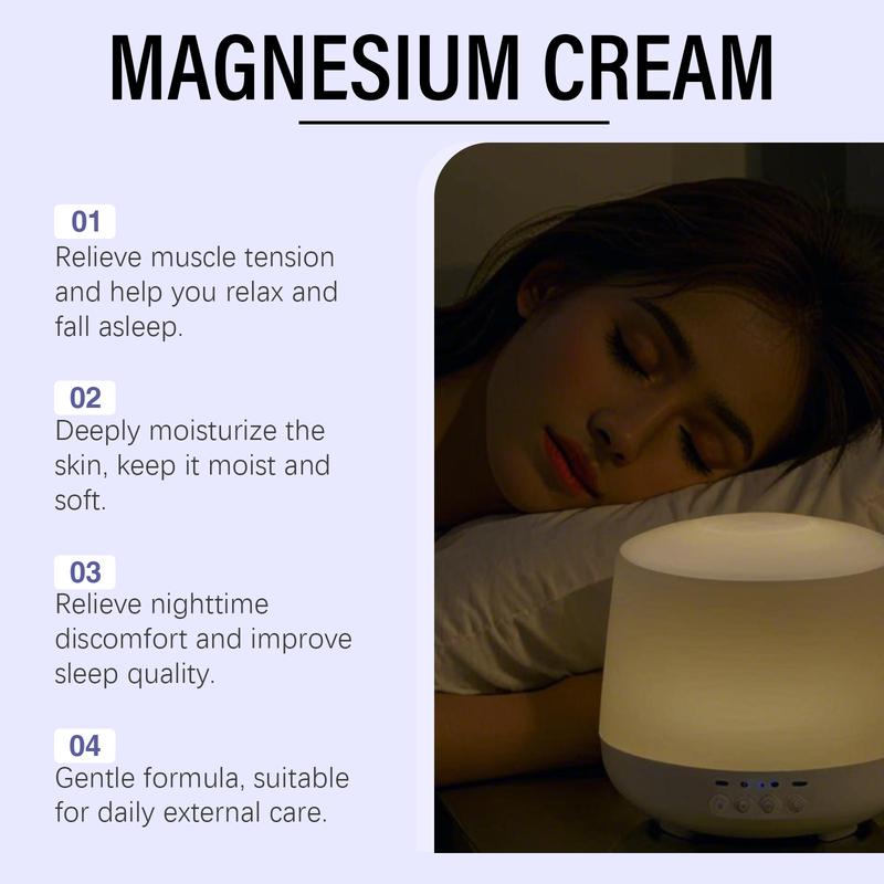 Sleep Magnesium Cream, Relaxing Muscle Care Before Bedtime, Moisturizing & Nourishing Nighttime Body Balm, Comfortable Daily Use