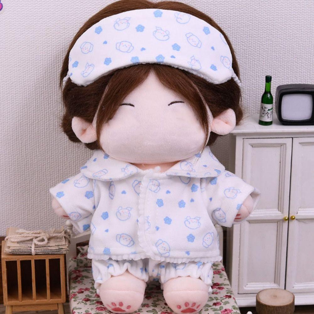 Shirt Shorts Patch Doll Clothes Doll Accessories For Cotton 20cm Doll Pajamas Suit Photo Props Cartoon Mini Blouse Pants Set