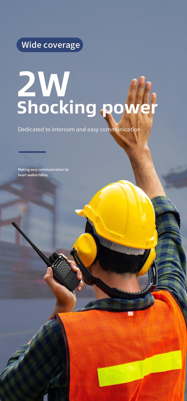 Portable UHF analog two-way walkie talkie Type-C charging convenient and efficient power replenishment 10000mAh large capacity battery with 22 days of ultra long standby time suitable for various outdoor activities such as camping, hiking, team exploratio