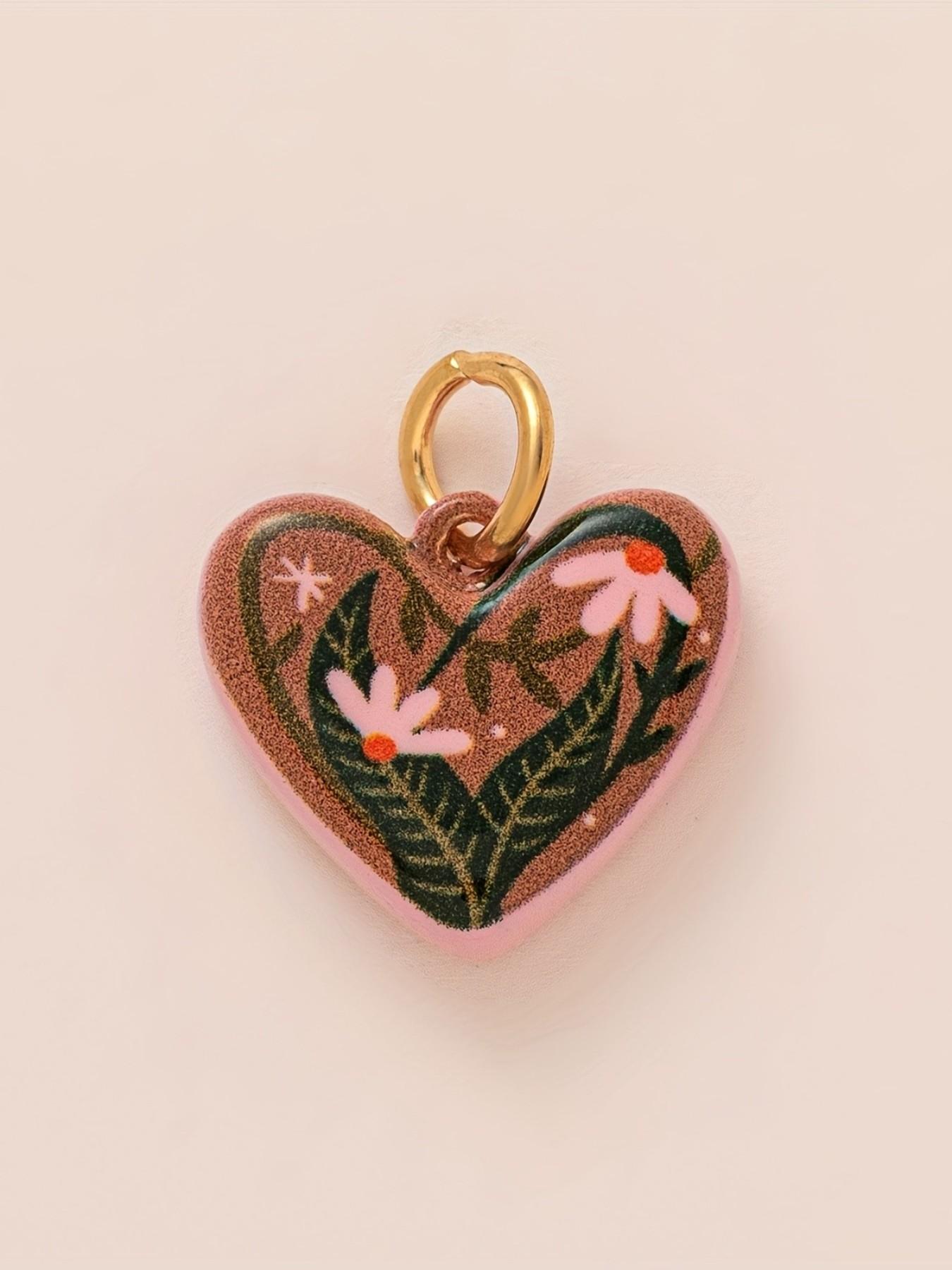 1PC Fashionable Minimalist Commute Versatile Style Pendant, Drop Painted, Strawberry, Ice Cream, Small Flower Heart, Lemon, Butterfly, Mushroom, Food Series Pendant, DIY Fashion Accessories for Keychains, Bags, and Jewelry