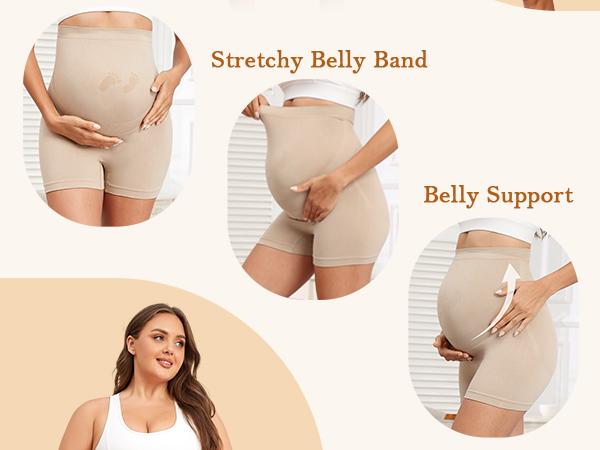Maternity Shapewear Seamless Underwear Over Bump Pregnancy Shorts  High Waist Panties Under Dress Belly Support