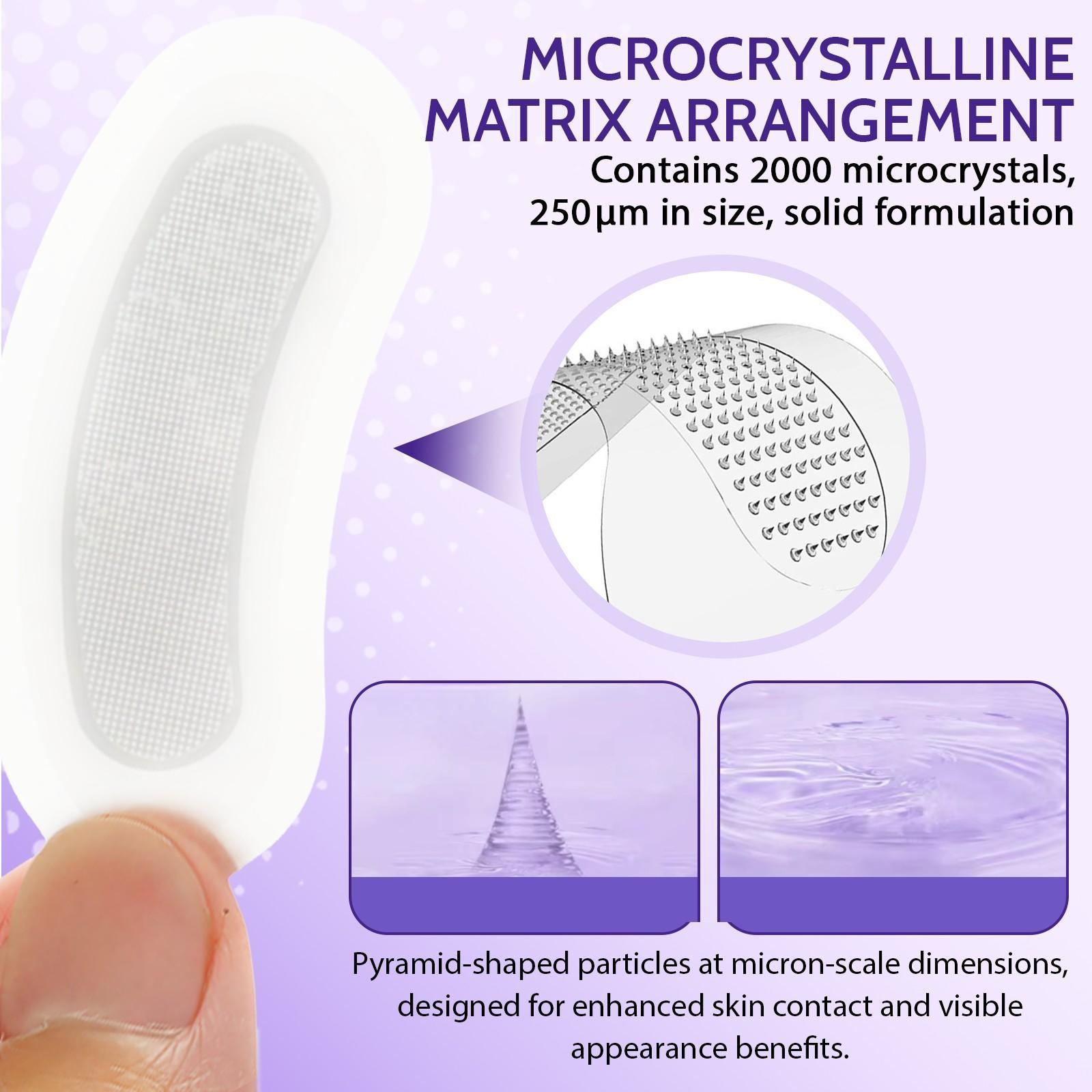 ATOANY Micro-Needle Eye Patches (2-pack), containing 2,000 micro-crystals, enhance skin contact and infuse the skin with nourishing ingredients. Use these eye patches while sleeping to keep the eye area hydrated all night long.