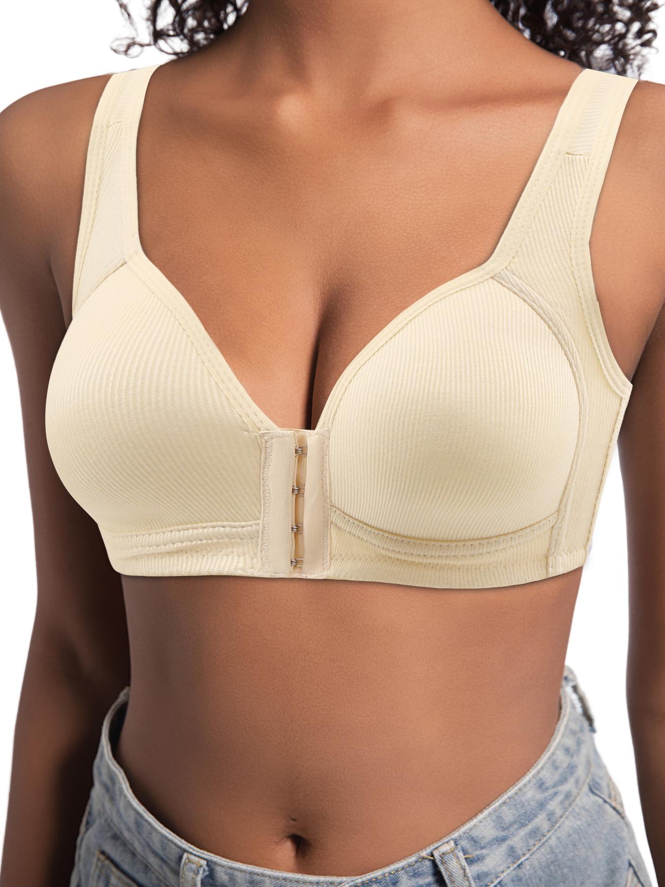 2/3/4PCS/ EssElegance Adjustable Front Closure Push-Up Bra Wire-Free Cross-Back, Seamless & Side Support for Daily Wear, Spring-Summer ComfoMrt Breathable Everyday Breathable Everyday Womenswear Bridal Rider Basic Minimalist ModestSkip intense workouts
