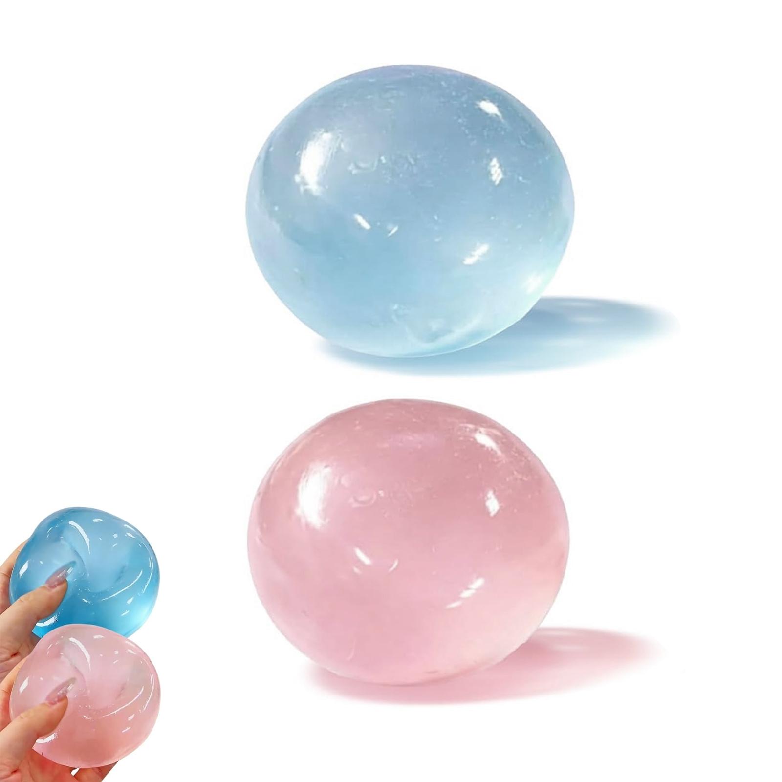 2/4 PCS Coconut Oil Stress Ball Squishy, Slow Rising, Odorless, Non-Sticky, Easy to Clean,  Improving Focus, Or Easing Tension During Study, Work, Or Relaxation, Handmade Malleable Clear Jelly Bubblegum Texture Coconut Oil Squishy Toy