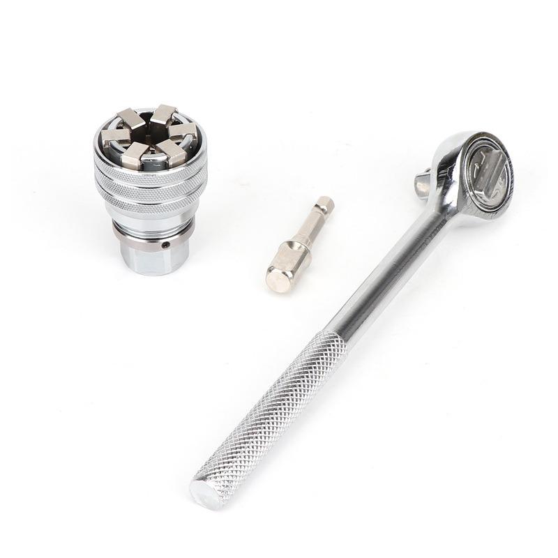 Adjustable Universal Socket Wrench, 3/8 Drive Multi-Function Sleeve Wrench, Professional Sockets Tools for Ratchet Torque Wrench and Power Drill