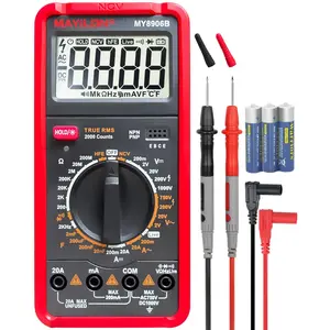 MY8906B Multimeter Tester TRMS Multimeter 750V-1000V Measures DC/AC Voltage DC/AC Resistance Continuity Diodes Frequency Transistor HEF NCV Live Wire Detection