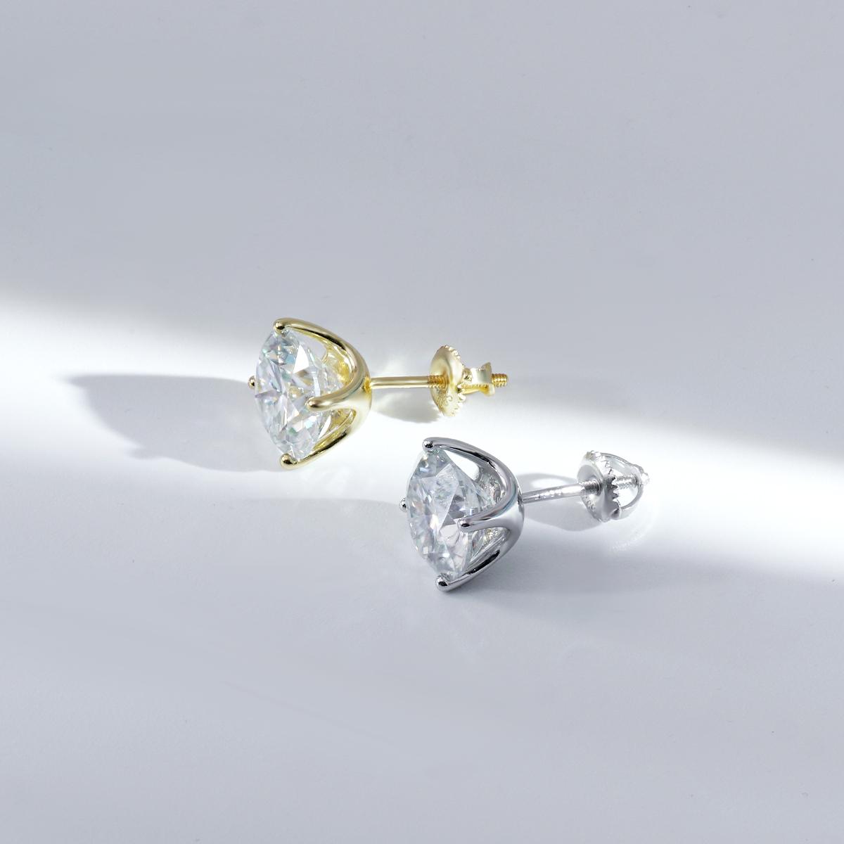 Delzzad S925 Solitaire Four Prong Earrings Butterfly/Screw Back D Color VVS Synthetic Moissanite Stud Earrings Daily Costume Jewelry Accessories Perfect for Any Occasion & Everyday Wear Birthday Anniversary Gift for Women Delzzad S925 Solitaire Four Prong Earrings Butterfly/Screw Back D Color VVS Synthetic Moissanite Stud Earrings Daily Costume Jewelry Accessories Perfect for Any Occasion & Everyday Wear Birthday Anniversary Gift for Women