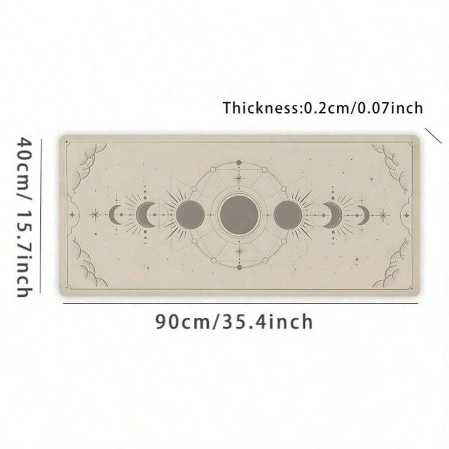 Moon Pattern Mouse Pad, 35.4x15.7 Inches, Non-Slip Base, Durable Keyboard Mat, Extended Desktop Pad, Suitable for Laptop Mouse and Keyboard