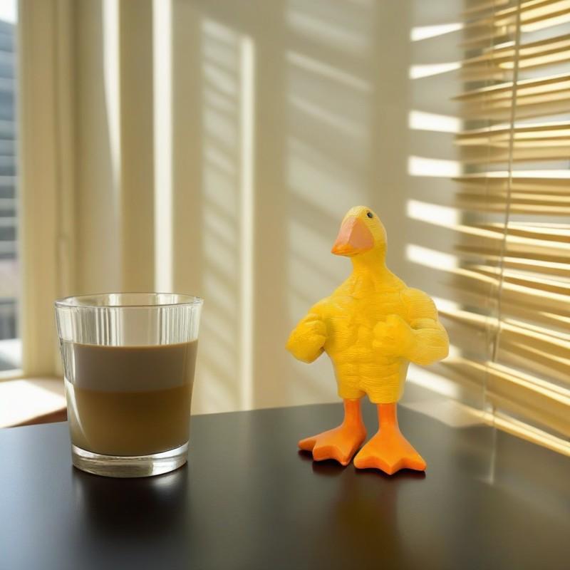1 3D printed magnetic muscle duck or goose desktop decoration, suitable for office, living room, bedroom, gym decoration, parties, birthdays, carnivals, Christmas or New Year celebrations