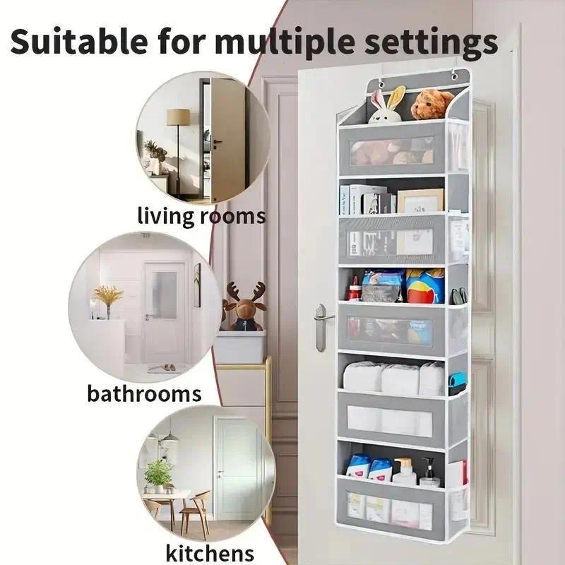 Lovely Home 2026 New Arrival 5-Tier Over-The-Door Storage Organizer with 10 Jumbo Pockets, Anti-Swing Support, 44 lb Weight Capacity, Hanging Caddy for Bedroom, Bathroom & Nursery Essentials, Tool-Free Installation
