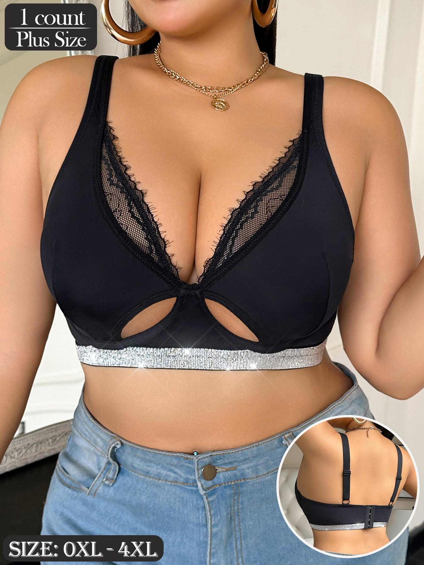 Plus Size Sexy Women's Underwear, Lingerie, Comfortable Lace Splicing Wireless Medium Bra, Adjustable Wide Shoulder Straps, Daily Wear Large Size Bras - TikTok Shop Plus Size Sexy Women's Underwear, Lingerie, Comfortable Lace Splicing Wireless Medium Bra, Adjustable Wide Shoulder Straps, Daily Wear Large Size Bras - TikTok Shop