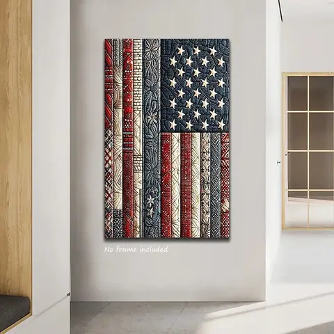 American Flag Pattern DIY 5D Diamond Art Colorful Painting Kit without Frame, DIY Diamond Painting for Bedroom Wall Decor