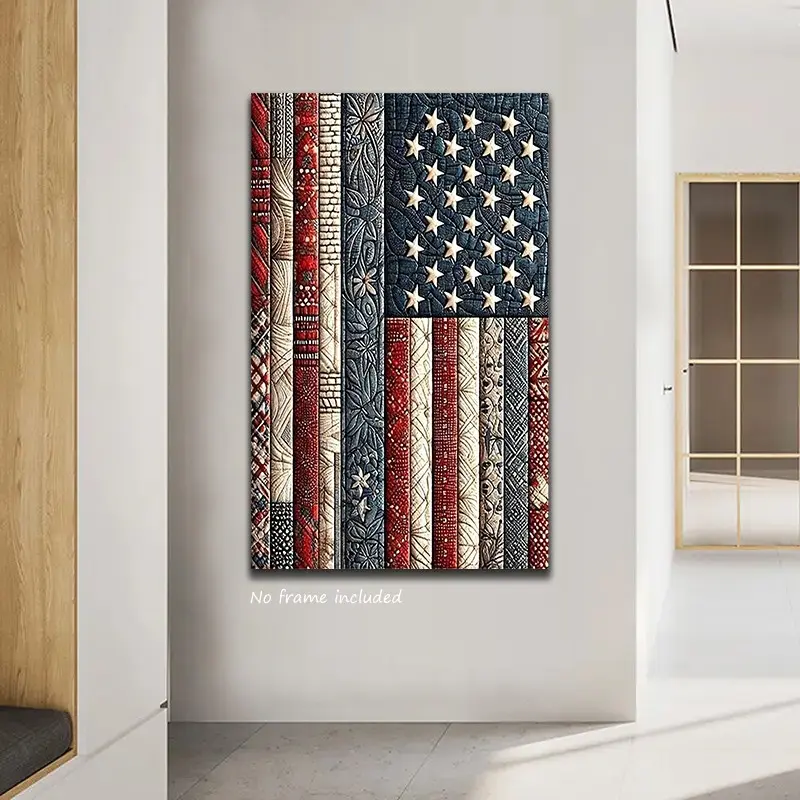 American Flag Pattern DIY 5D Diamond Art Colorful Painting Kit without Frame, DIY Diamond Painting for Bedroom Wall Decor