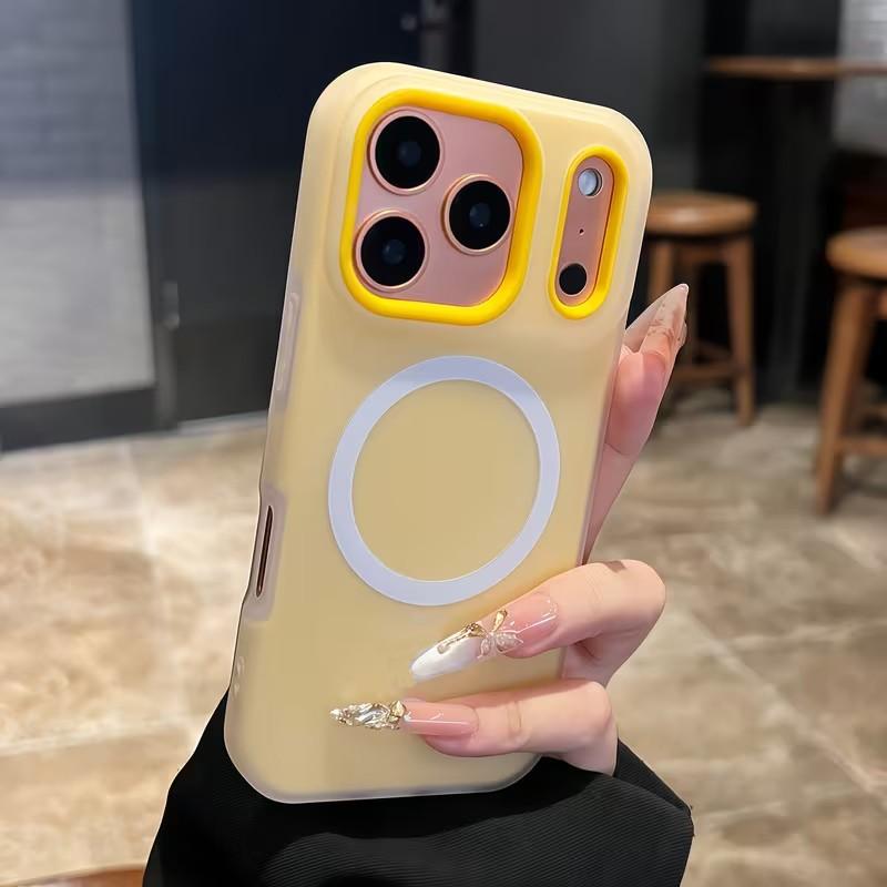 Phone Case - Luxury Candy-Colored 2-In-1 Magnetic Phone Case Compatible for Iphone 17 Pro Max, Air 16, 15, 14, 13, 12 Pro Max Plus Protective Cover, Frosted Soft Shell with Magnetic Wireless Charging, Shockproof Back Cover for 17 Pro Max