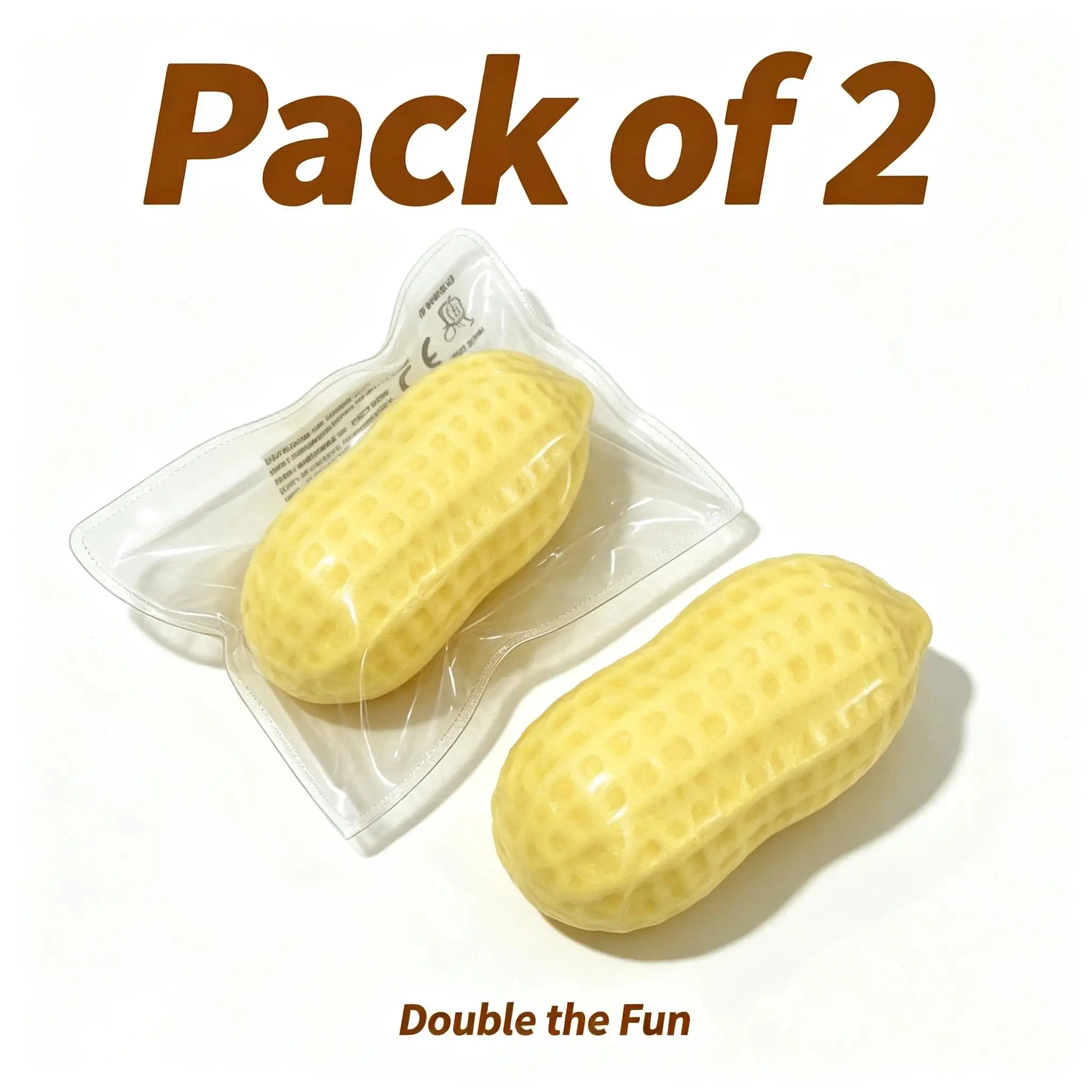 2Pcs Peanut Shape Slow Rebound Squeeze – Random Stretch, Fun Pinch Sound, Birthday Gift & Party Favor