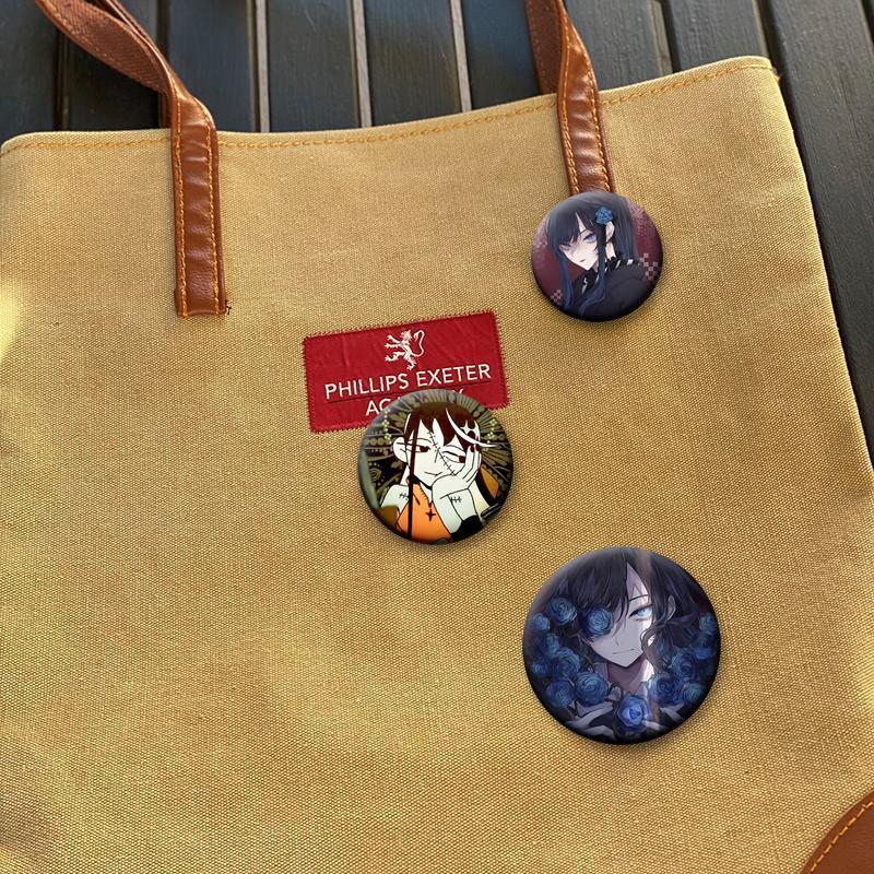 32/44/58mm Ado Kyogen X Uta Enamel Pins I Love Ado Vintage Anime Brooch Creative Badge for Hat Bag Decoration Fans Collect Gifts