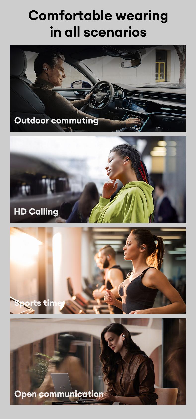 Clipbuds 7 Clip-on Design Wireless Headphones, Powerful Sound Effects for Music, Dustproof & Waterproof Sports Earbuds for Running, Workout, Audio