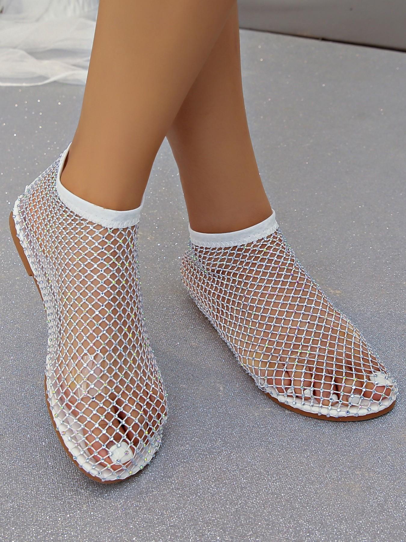 Women's Casual Round Toe Ballet Flats, Breathable Mesh Low Top Shoes, Spring & Fall Textile Upper, Comfortable Rubber Sole