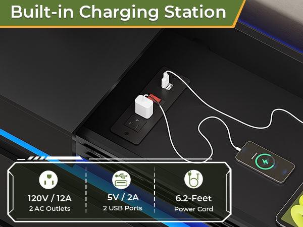 Sikaic Modern 6 Drawer Dresser with Sliding Desktop, Wide Chest of Drawers with Charging Station & LED Lights, Large Storage Tower Clothes Organizer, Black Dresser for Bedroom Sikaic Modern 6 Drawer Dresser with Sliding Desktop, Wide Chest of Drawers with Charging Station & LED Lights, Large Storage Tower Clothes Organizer, Black Dresser for Bedroom