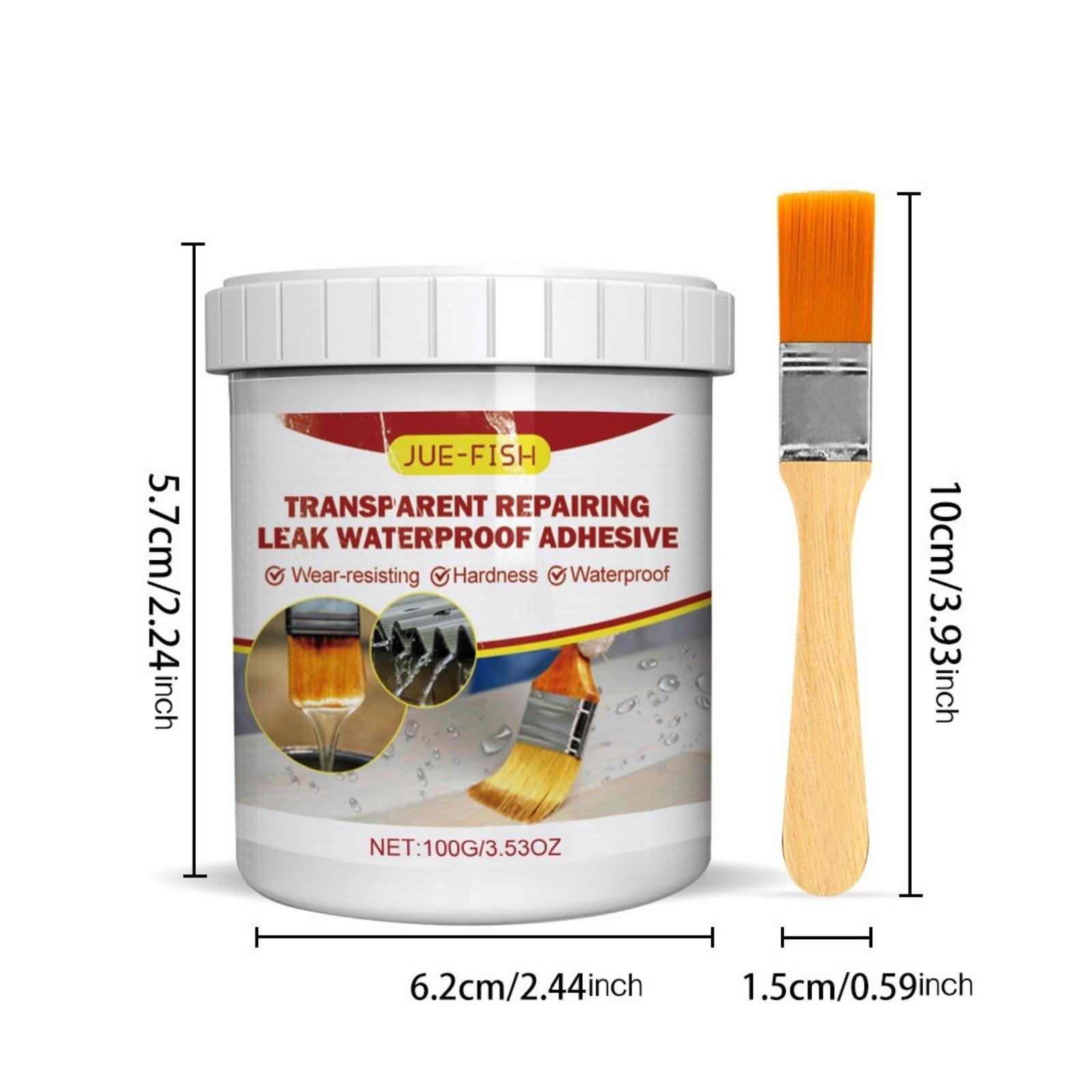 Jue Fish Transparent Waterproof Sealant, No Drilling Bathroom Kitchen Floor Tile Coating, Leak-Proof Adhesive for Tiles, Easy Application