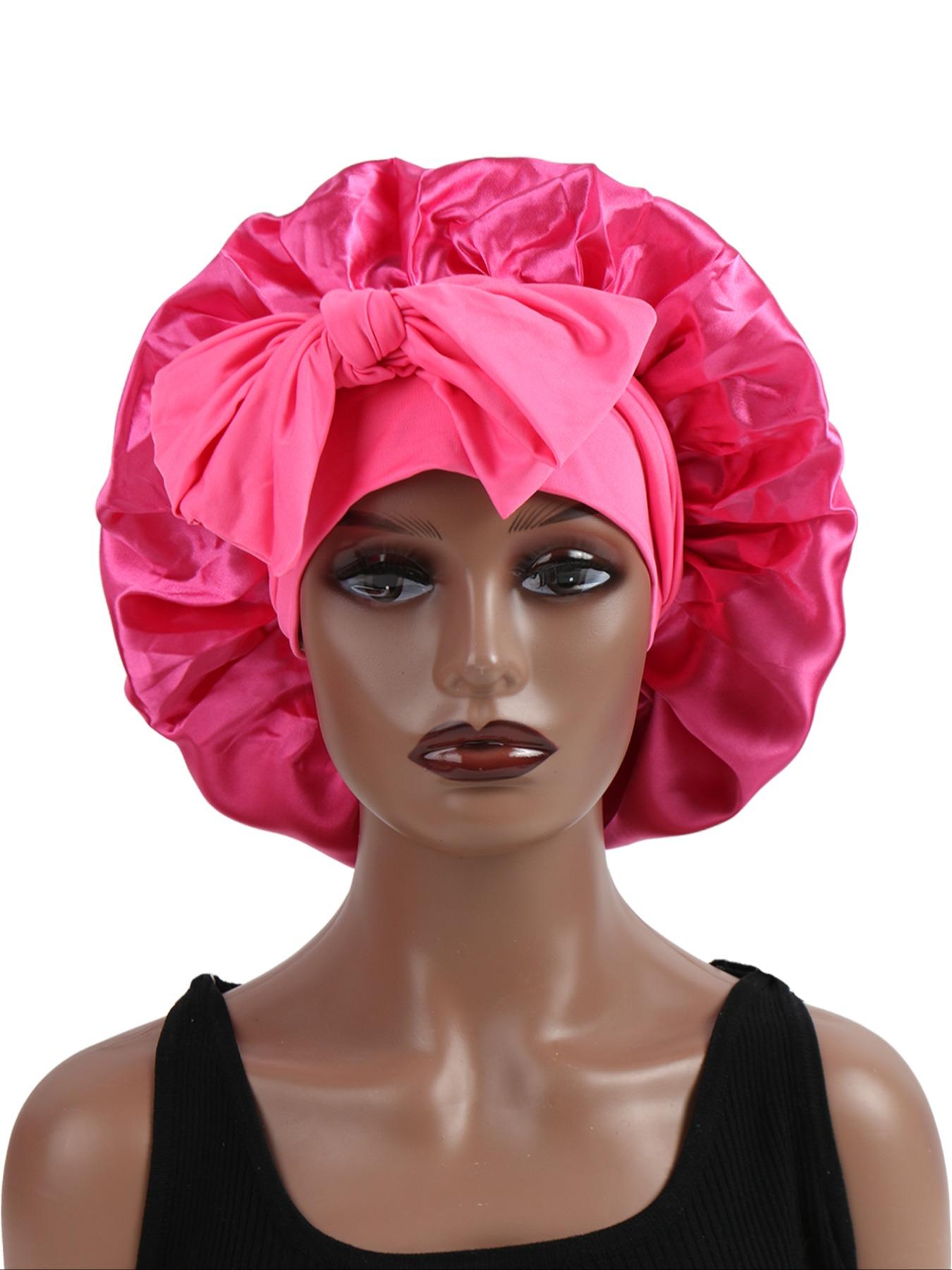 Women's Elastic Satin Sleep Cap, Wide Brim Night Hat, Comfortable Sleeping Accessory, Soft Breathable Hair Care Cap