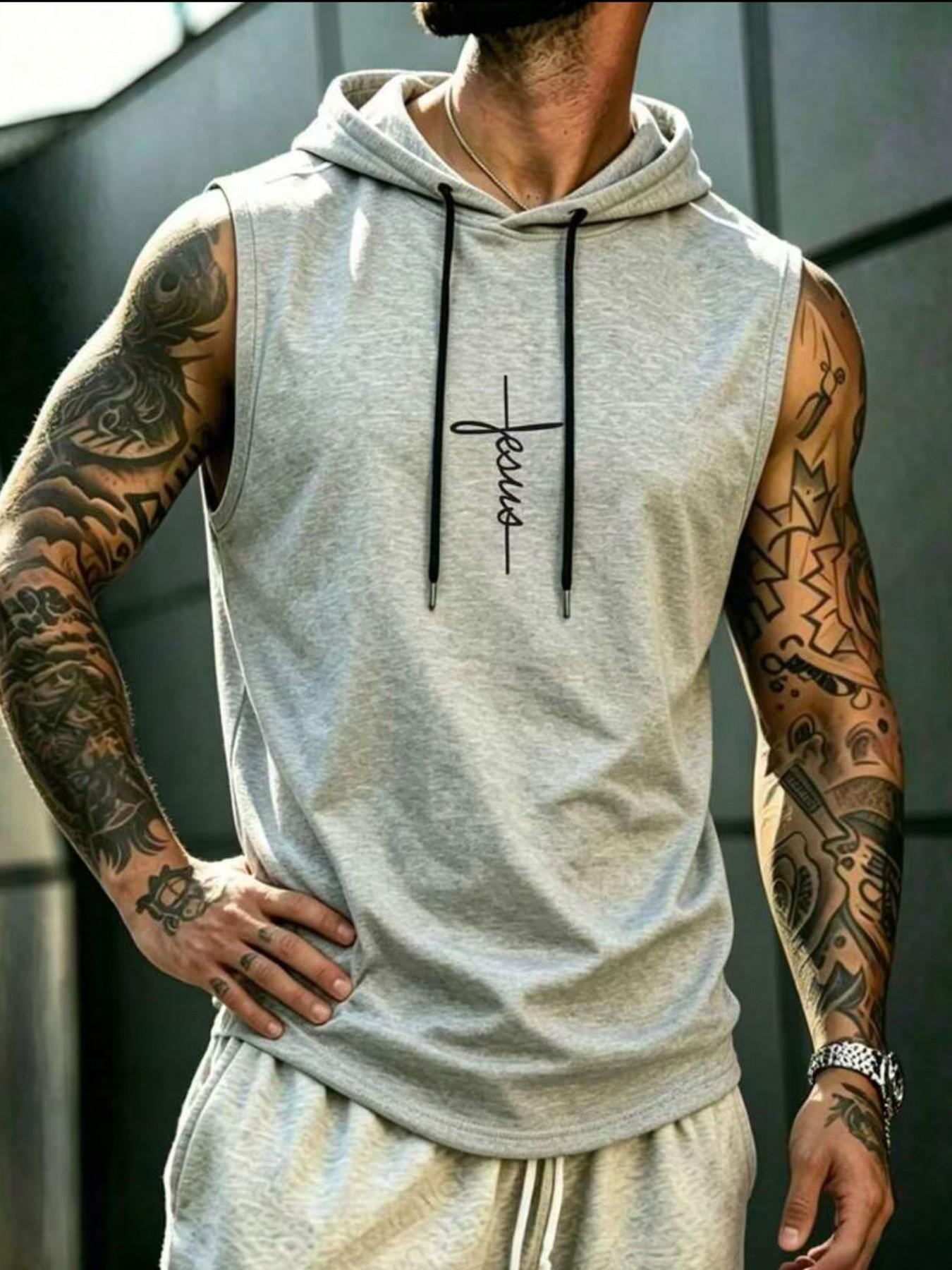 Men's Summer Lightweight Sports Running Fitness Tank Top, Fashion Casual Outdoor Hooded Vest, Comfortable and Stylish Activewear, Casual Gym Vests, Runners Vest