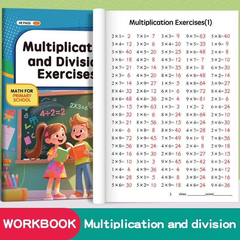 Math Practice Workbook for Kids, Multiplication Exercises, Enhance Math Skills, Easter Gift for Boys and Girls, Holiday Present