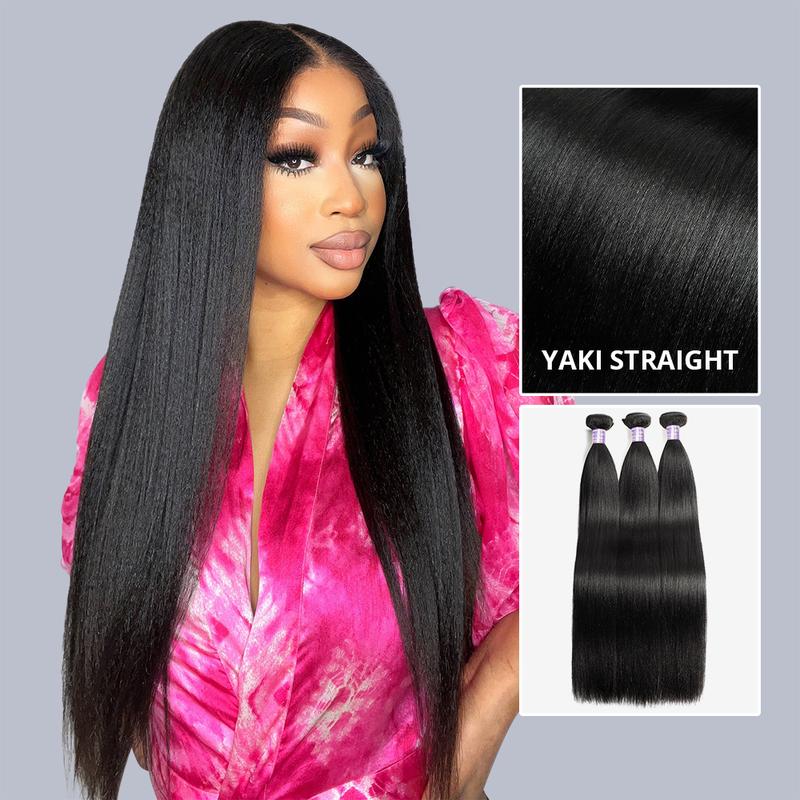 Light Yaki Straight Human Hair 1 3 4 Bundles Flipover Quick Weave Extensions Brazilian Hair Weave Bundles