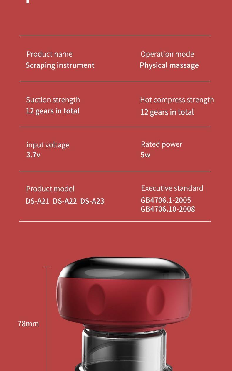 TISSCARE 5-in-1 Electric Cupping Massager Kit– 12-Level Temperature & Suction Control for Muscle Relaxation, Includes 2 Replaceable Cups, Original Smart Cupper Device, Professional Massage Tool Gun, Quiet Muscle Massage, Relaxation Neck Shoulder Leg Waist