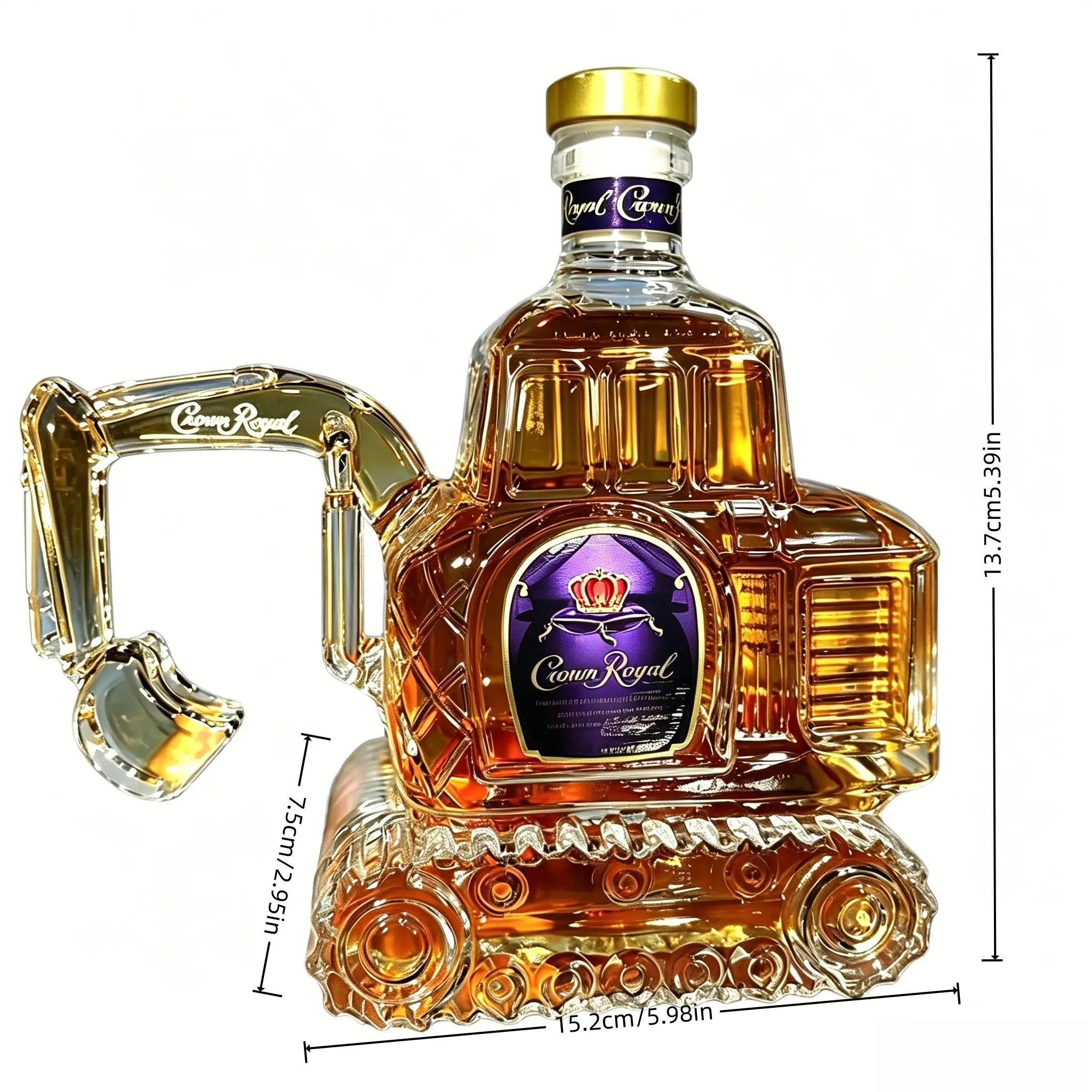 Excavator Shaped Whiskey Decanter, Unique Home Bar Decor Conversation Piece, Barware, Novelty Bar Accessories, Ideal for Parties, Holidays and Gifts, Cool Design for Enthusiasts