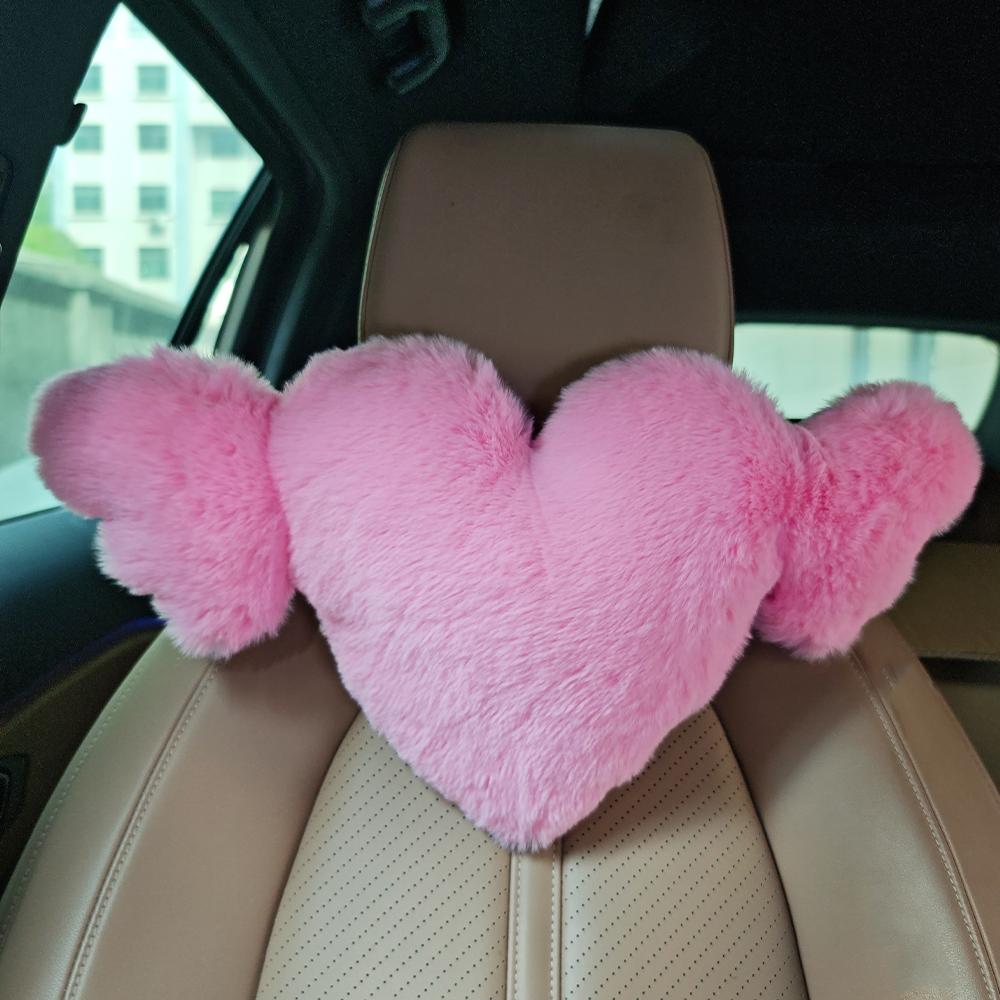 Heart Shaped Headrest Pillow, 1 Count Soft & Comfortable Car Neck Pillow, Plush Neck Pillow, Car Interior Accessories for Women & Girls, Car Accessory