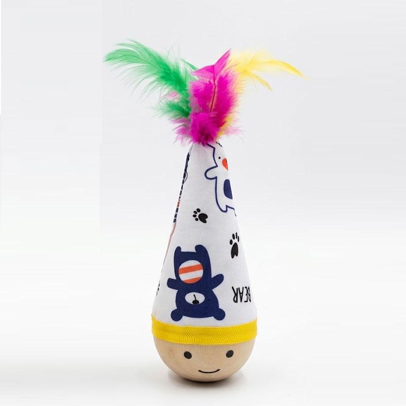 Cat Balancing Toy, Self-Amusement Cat Toy, Energy-Consuming Feathery Stacker Ball, Essential Pet Gear for Kitties