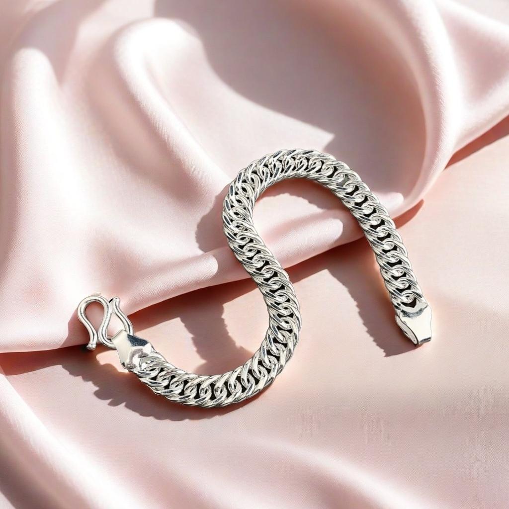 Full Silver s999 Bracelet Sterling Silver bracelet Men's bracelet can be opened to wear for boyfriend's birthday holiday gift Silver 37g / 1.3oz