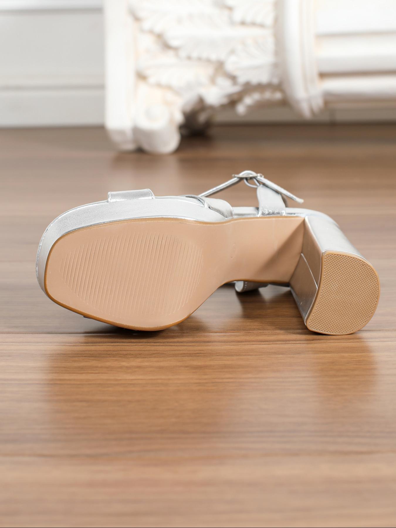 Women's Fashion Platform Heeled Sandals - Sexy Party Style | Faux Leather, Crisscross Straps, Block Heel, Adjustable Y-Ankle Strap | 12cm Heel, Party Shoes, Prom, Elevated Design