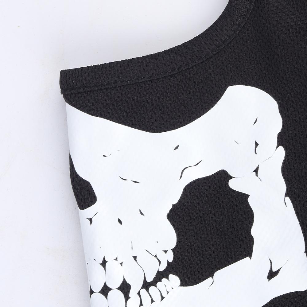 Outdoor Spring/Summer Cycling Headgear Motorcycle Helmet Liner Skull Print Headgear Face Mask