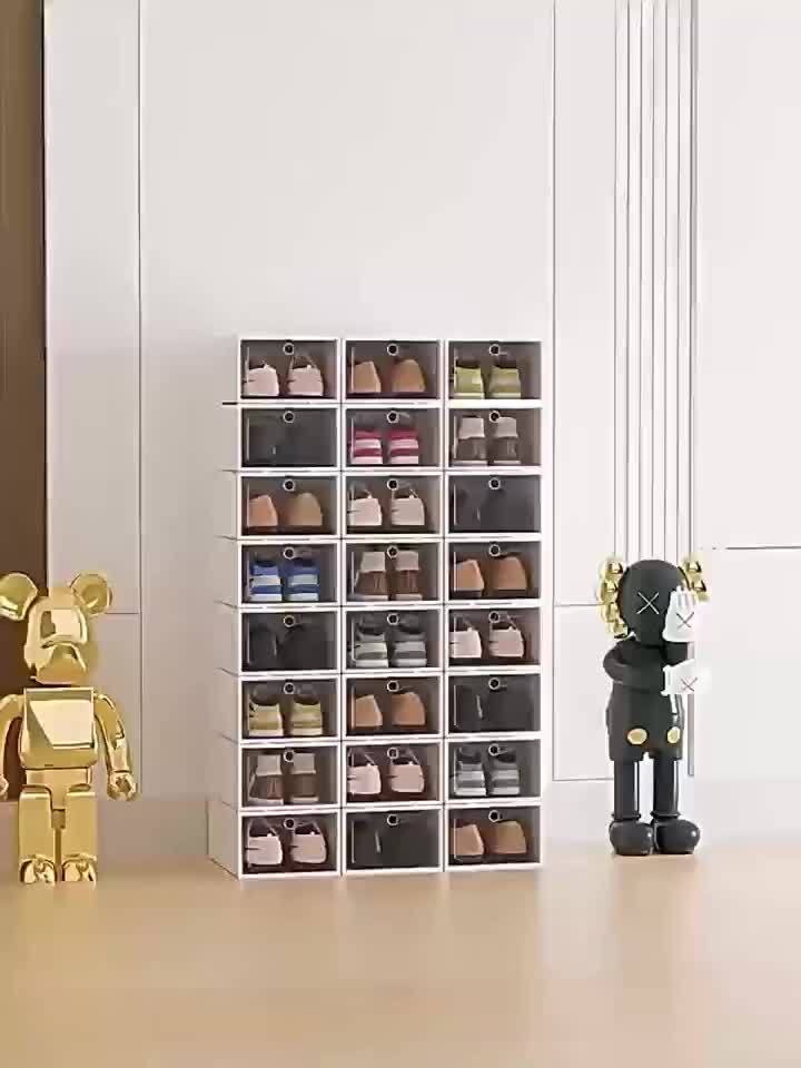15PCS Large Transparent Shoe Box Shoe Storage Box Stackable Shoe Organizer Space-saving Foldable Shoes for Closets Sneaker Container Storage Box Find Shoe Storage Box in One Second Household New Year New Year Shoe Storage Box