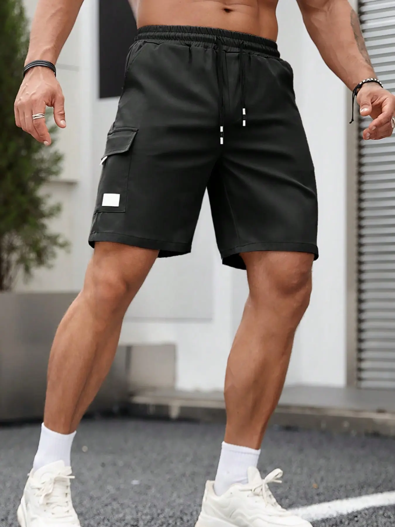 Men's Elastic Waist cargo shorts, Comfortable Casual Wear, Multiple Pockets, Ideal for Summer Activities and Daily