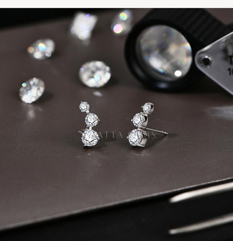 Special Style Shining Synthetic Moissanite Earrings for Women Birthday Engagement Gift Fine Jewelry E024