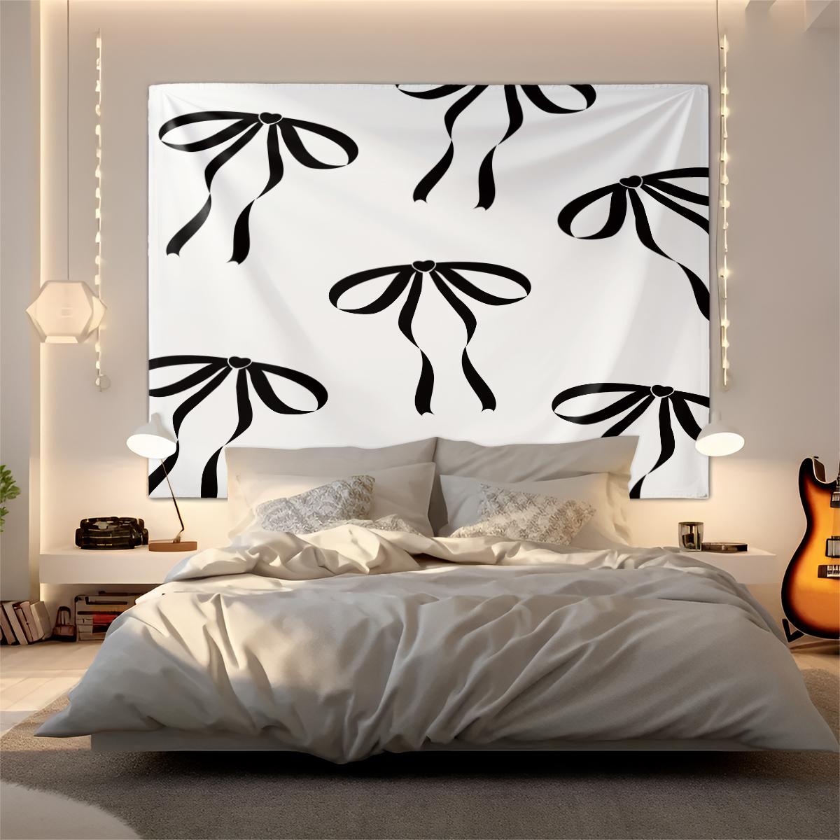 Bow Series Cute Romantic Sweet Decorative Tapestry, Gentle Healing Girlish Aesthetic, Photo & Party Backdrop, Housewarming Birthday Valentine's Day Christmas Gift