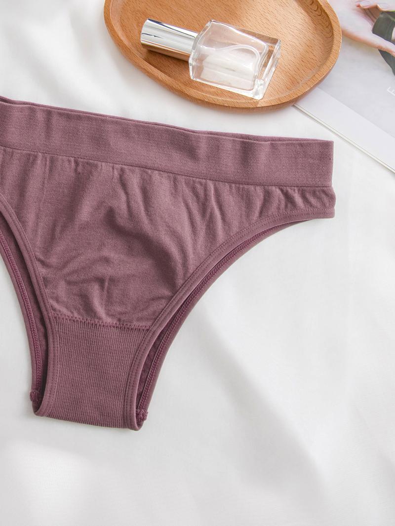 Women's Solid Color Panty, Soft Comfy Breathable Knicker for Daily Wear, Underwear for All Seasons, Soft Breathable Panties