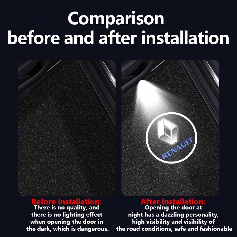2pcs/4pcs  Renault Car Door Lights, Welcome Projection Lamp, High-Definition Non-Fading, Fits Megane Laguna Latitude Talisman, Car Interior Decor
