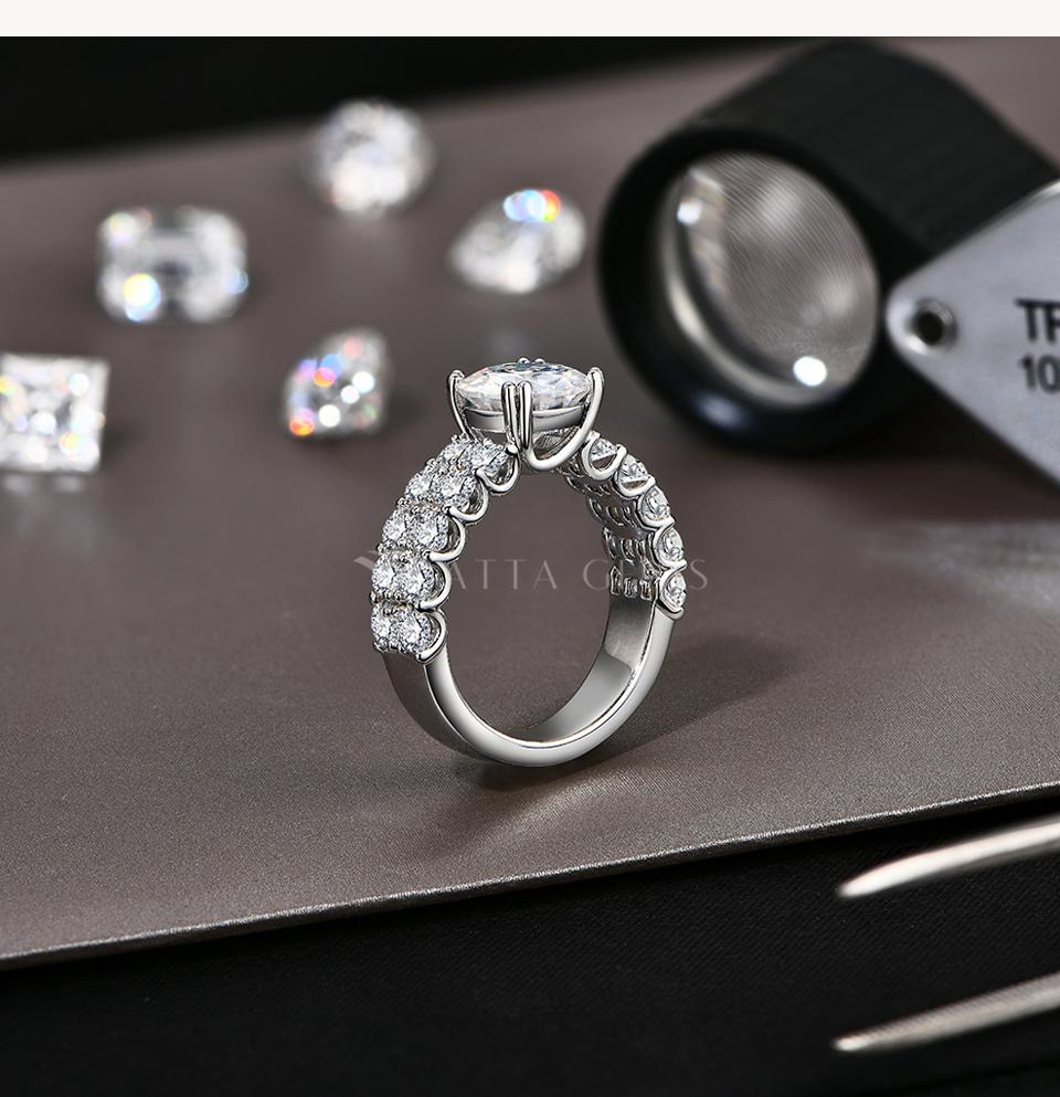 3CT Brilliant Cut Synthetic Moissanite Ring for Women Engagemen Wedding Anniversary Gift Fine Jewelry R181