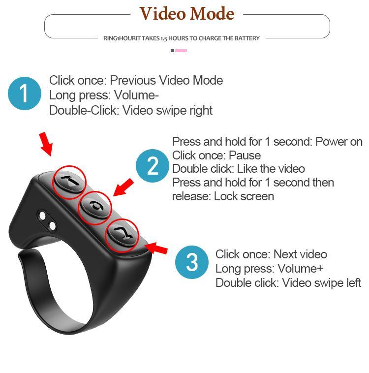 Xring TikTok Scrolling Ring Remote with Charging Case, Bluetooth Video Controller for Scroll, Like, Play Pause and Volume Control, Camera Shutter and E-Book Page Turner for Bed, Home and Gym, Compatible with iPhone, iPad and Android Selfie Smartphone