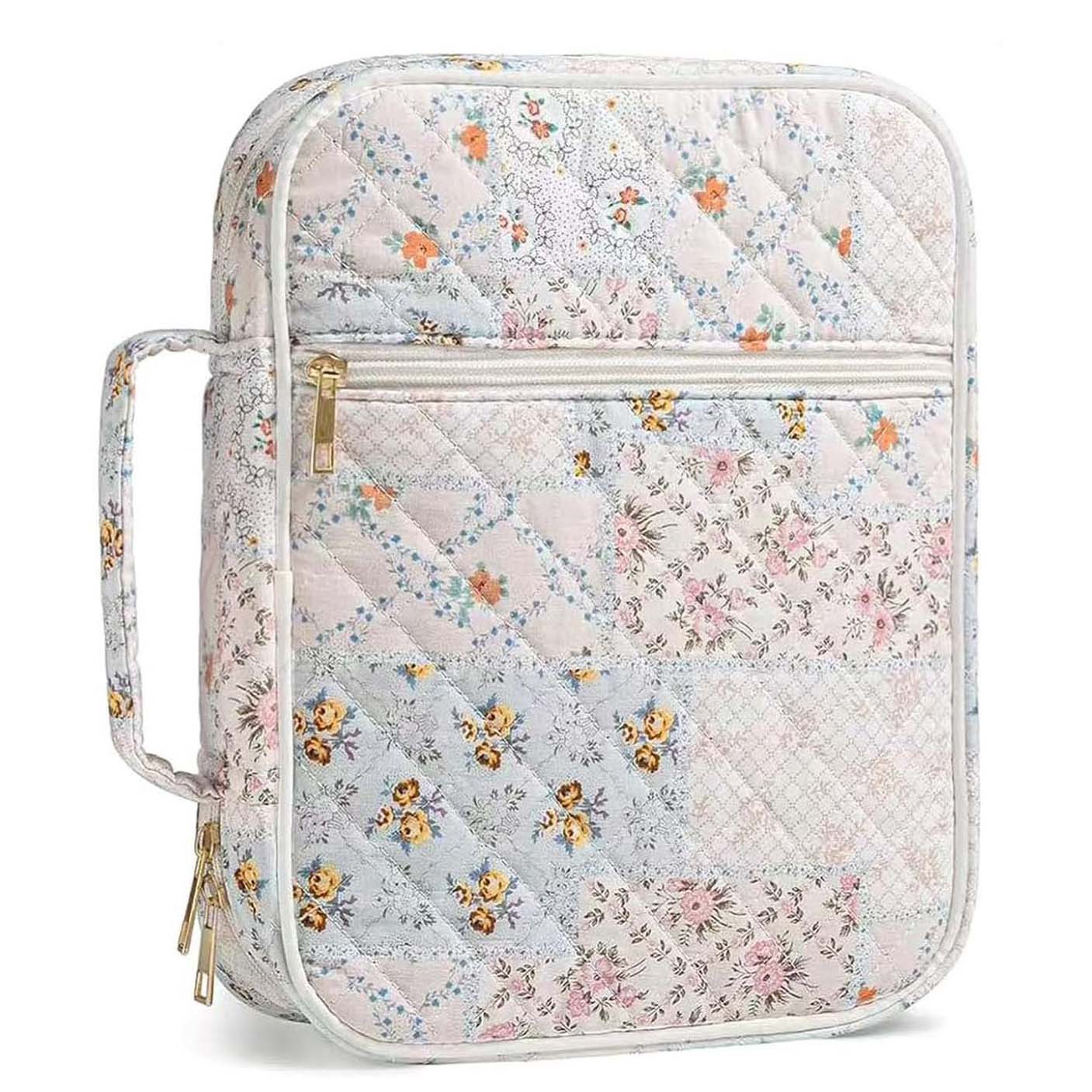 Bible Cover Case for Women Large Bible Cover with Durable Handle Quilted Bible Carrying Case for Girls Bible Study Supplies Accessories, Mother Day, Christmas Christian Gifts for Women