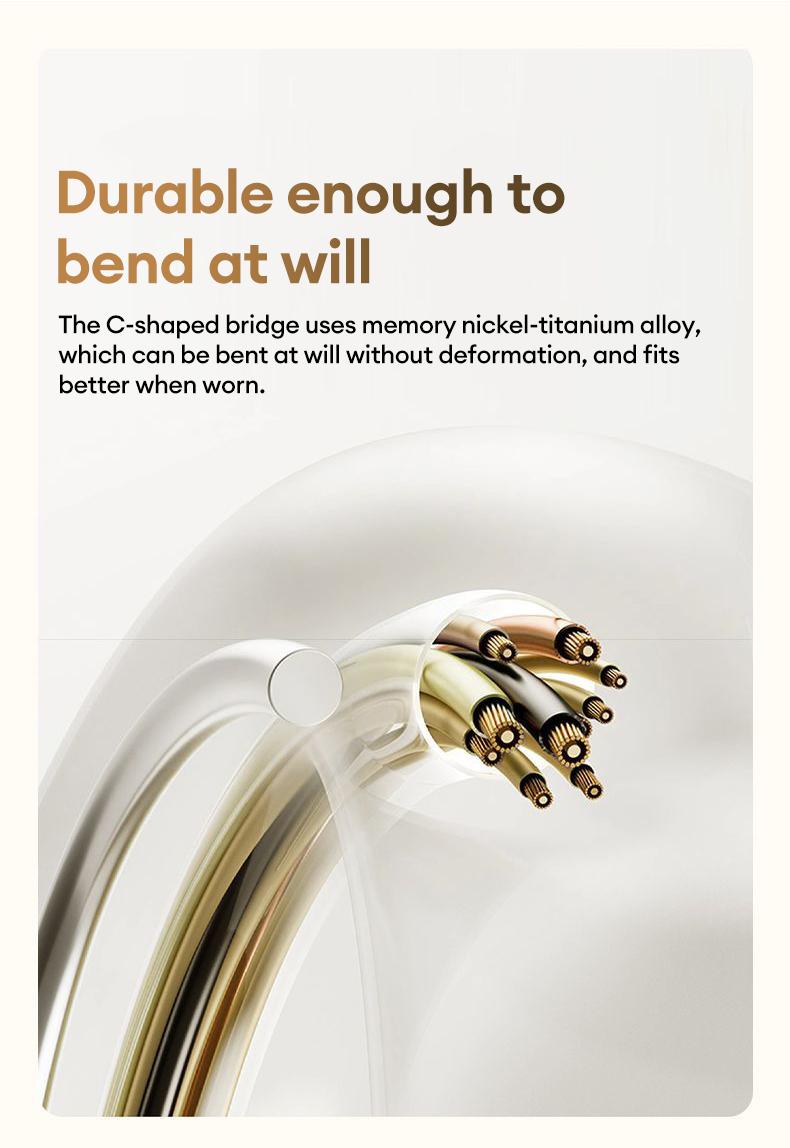 HYUNDAI Earclip C7 Clip-on Design Wireless Earphones, Upgraded Panoramic Sound Headset, Comfortable Wearing & IPX5 Waterproof Sports Earbuds for Work, Fitness