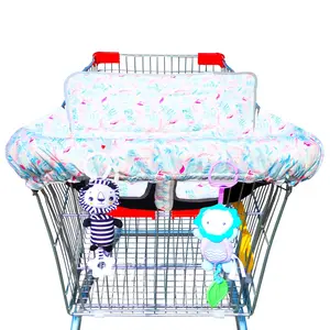 2 in 1 Shopping Cart Cover&High Chair Cover for Restaurant Seat, Grocery Cart Cover for Baby Infant Toddler Girl/Boy Reversible, Machine Washable (Light Pink)