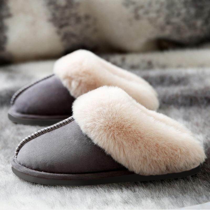 Women's Cozy Plush Fleece-Lined Slip-On Moccasins with Fluffy Detail - Non-Slip Winter Home Slippers with Platform Flat Sole