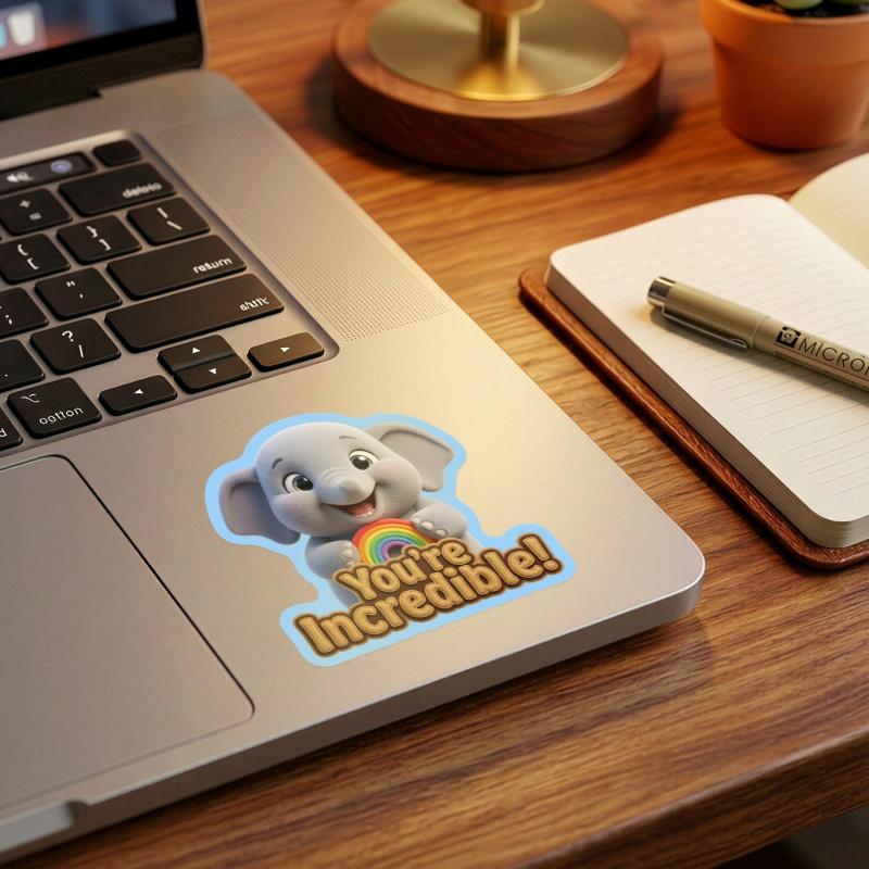 New 50-sheet set of 3D cartoon cute and adorable pet positive slogan stickers for waterproof cups and notebook decorative stickers