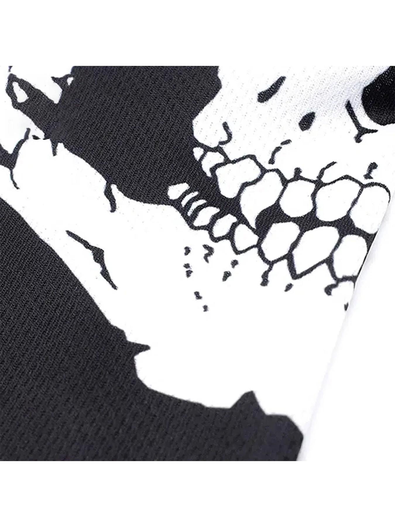 Halloween Spooky Skull Print Balaclava Costume, Ghost Full Face Motorcycle Mask, Outdoor Riding Men's Hat, Ski Cap, Role Play Gear, Party Accessory, Themed Headwear, Mask Cosplay