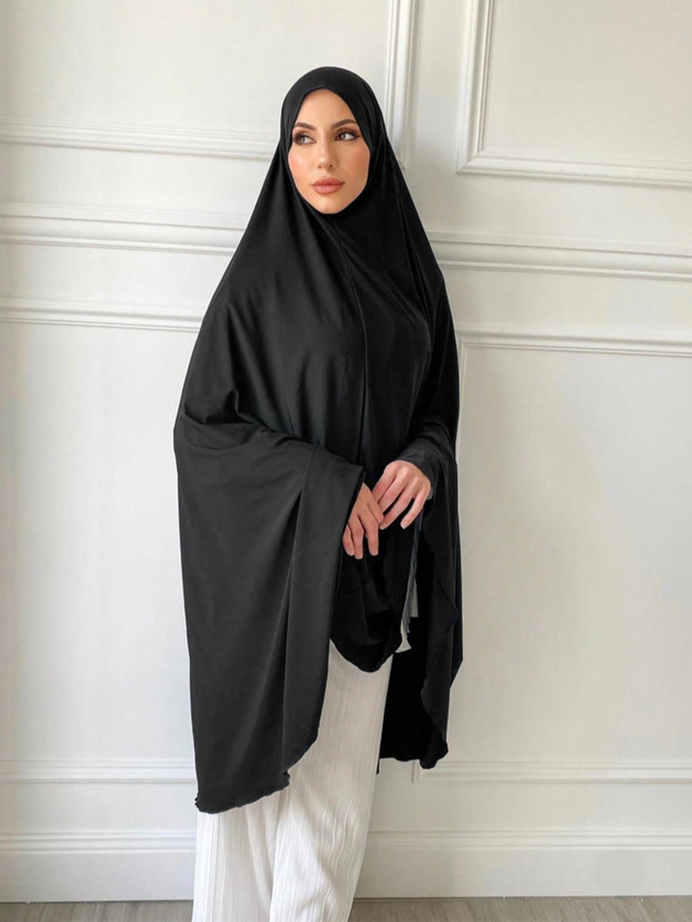 Women's Solid Color Instant Hijab, Casual Elegant Hijab for Daily Wear, Fashion Accessories for Women & Girls
